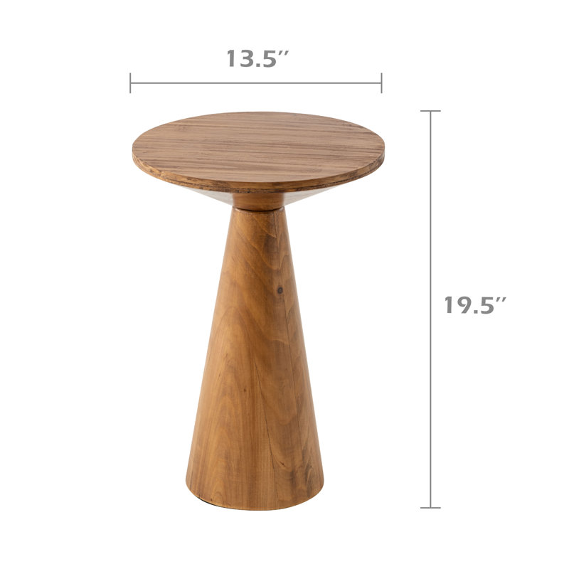 Millwood Pines Abilash Solid Wood Pedestal End Table & Reviews Wayfair